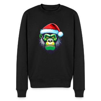 Visage Gorille Noël - Pull Premium bio Homme - noir - Devant - Nico (187cm)