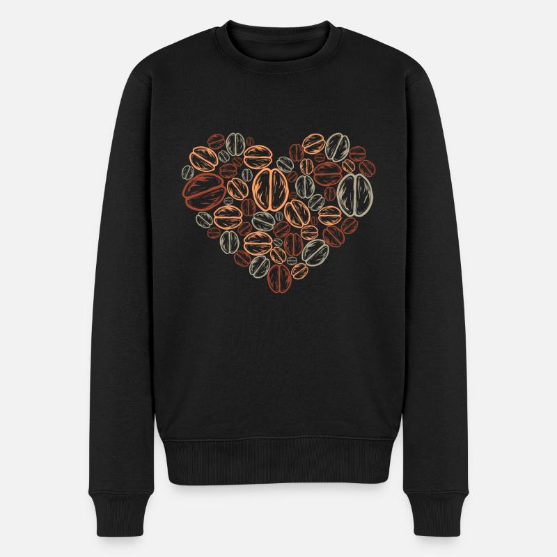Coeur de grains de café - Pull Premium bio Homme - noir