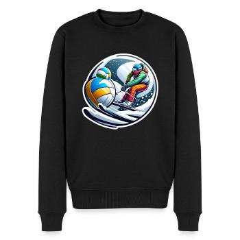 Amateurs de ski et de volley-ball - Pull Premium bio Homme - noir - Devant - Nico (187cm)
