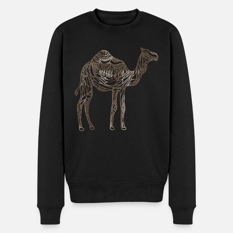 Kamel - Männer Premium Bio Pullover - Schwarz