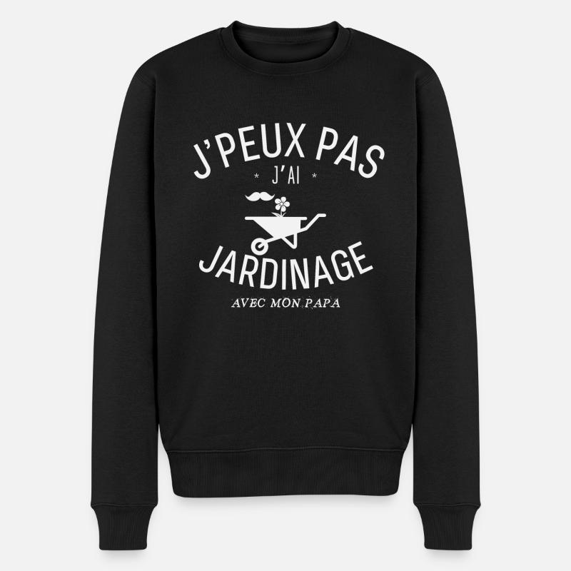 J'Peux Pas J'Ai Jardinage avec papa - Pull Premium bio Homme - noir