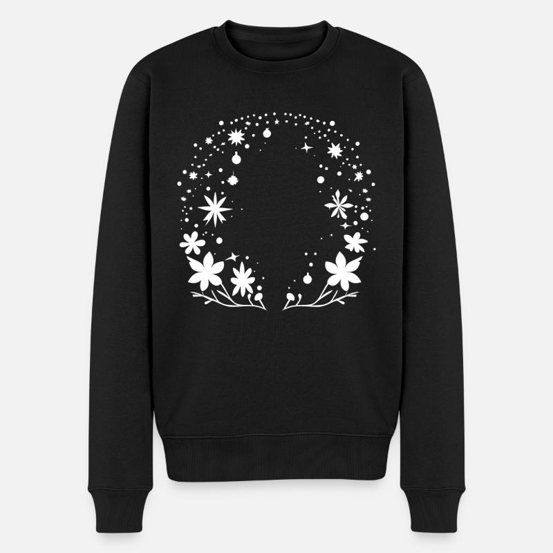 Schneeflocken Schnee Weihnachten Sterne - Männer Premium Bio Pullover - Schwarz