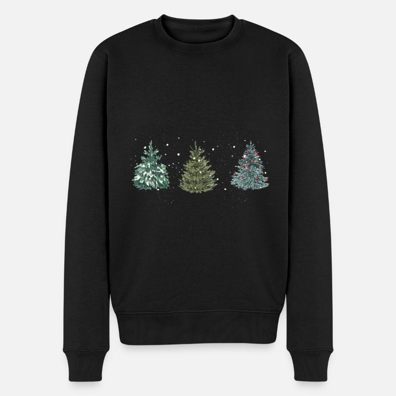 Weihnachtsbaum - Männer Premium Bio Pullover - Schwarz