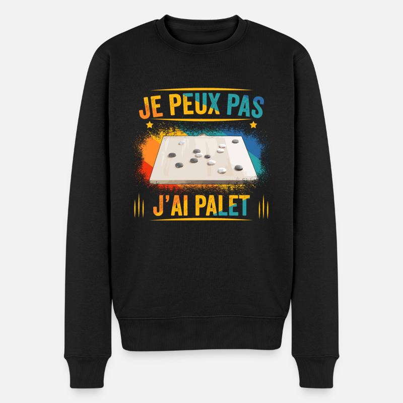 je peux pas j'ai palet idée cadeau palet breton - Pull Premium bio Homme - noir