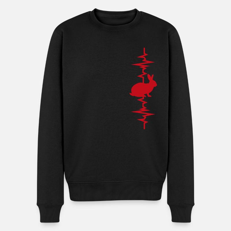 Lapin battement de coeur - Pull Premium bio Homme - noir