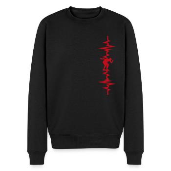 Eislaufen Herzschlag - Männer Premium Bio Pullover - Schwarz - Vorne - Nico (187cm)