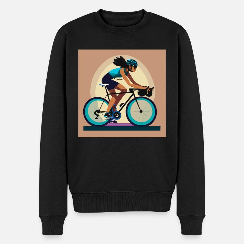 Fahrrad / Rennrad - Männer Premium Bio Pullover - Schwarz