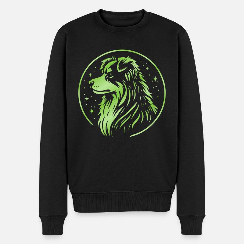 Traumhund Aussie grün - Männer Premium Bio Pullover - Schwarz