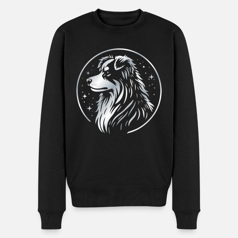 Dream dog Aussie silver - Men's Premium Organic Jumper - black