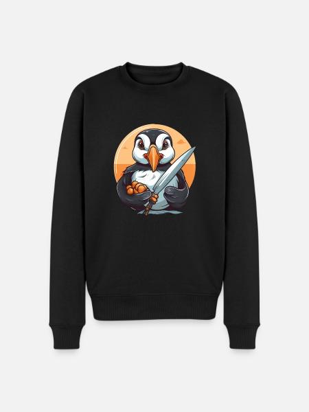 Puffin - Men's Premium Organic Jumper - black