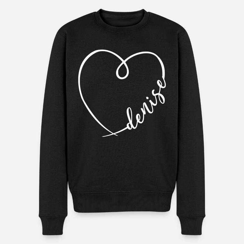 Denise Nom calligraphie coeur - Pull Premium bio Homme - noir