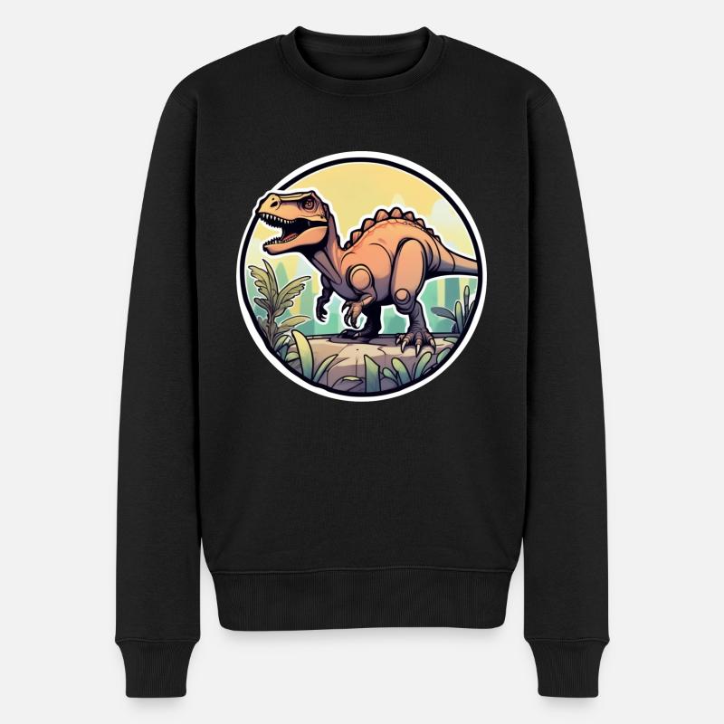 dinosaure dessin animé - Pull Premium bio Homme - noir