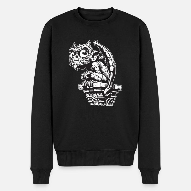 Wasserspeier - Männer Premium Bio Pullover - Schwarz