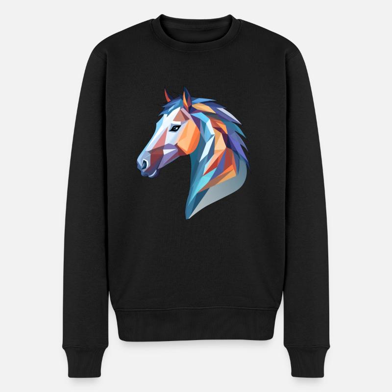 Pferdekopf - Männer Premium Bio Pullover - Schwarz