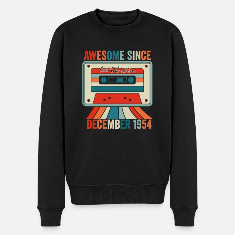 Dezember 1954 - Großartig seit Dezember 1954 - Männer Premium Bio Pullover - Schwarz