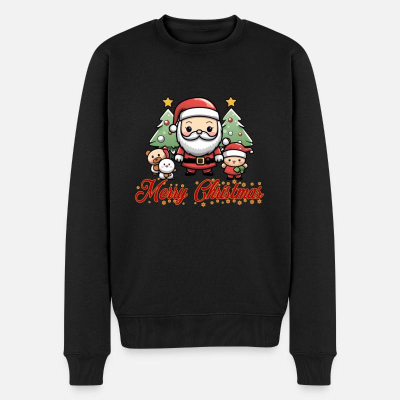 Frohe weihnachten - Männer Premium Bio Pullover - Schwarz