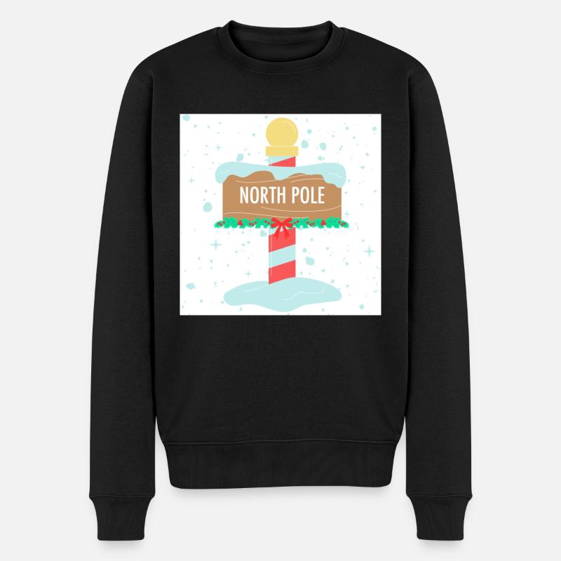 WEIHNACHTEN – NORDPOL - Männer Premium Bio Pullover - Schwarz