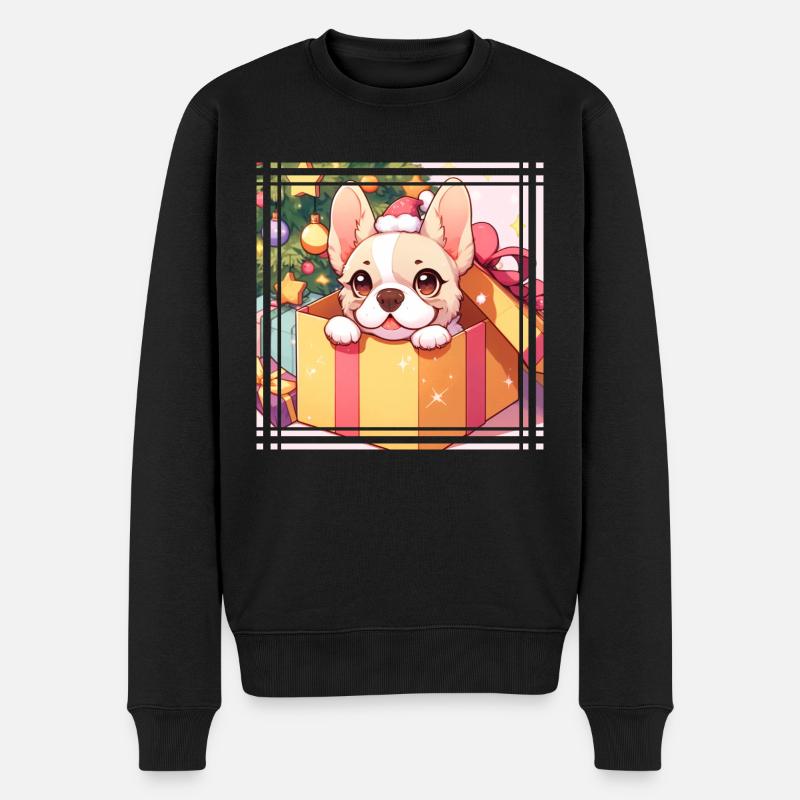 Joyeux Noël Frenchie cadeau - Pull Premium bio Homme - noir
