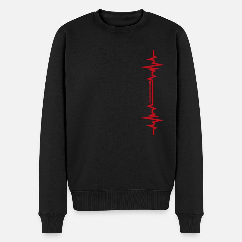 Klarinette Herzschlag Klarinettist Geschenk - Männer Premium Bio Pullover - Schwarz