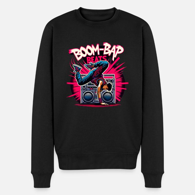 Boombox et Breakdance - Pull Premium bio Homme - noir