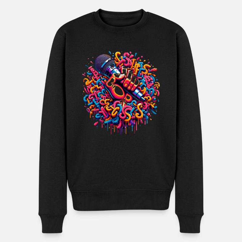 Mic Master - Männer Premium Bio Pullover - Schwarz