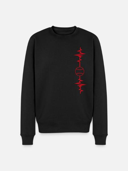 Baseball Herzschlag Baseball Geschenkidee - Männer Premium Bio Pullover - Schwarz