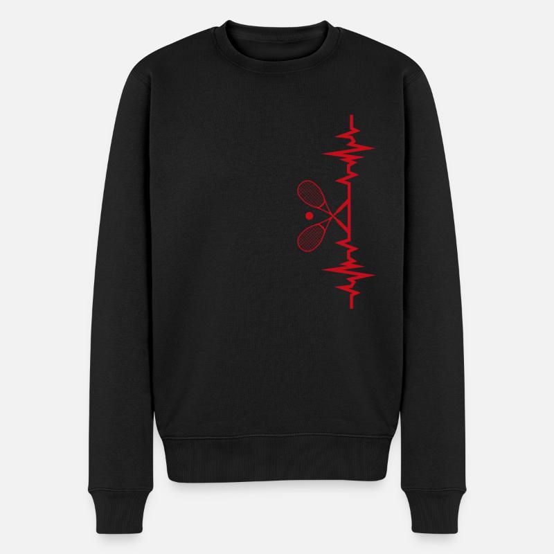 Squash Heartbeat Kürbis Geschenkidee - Männer Premium Bio Pullover - Schwarz