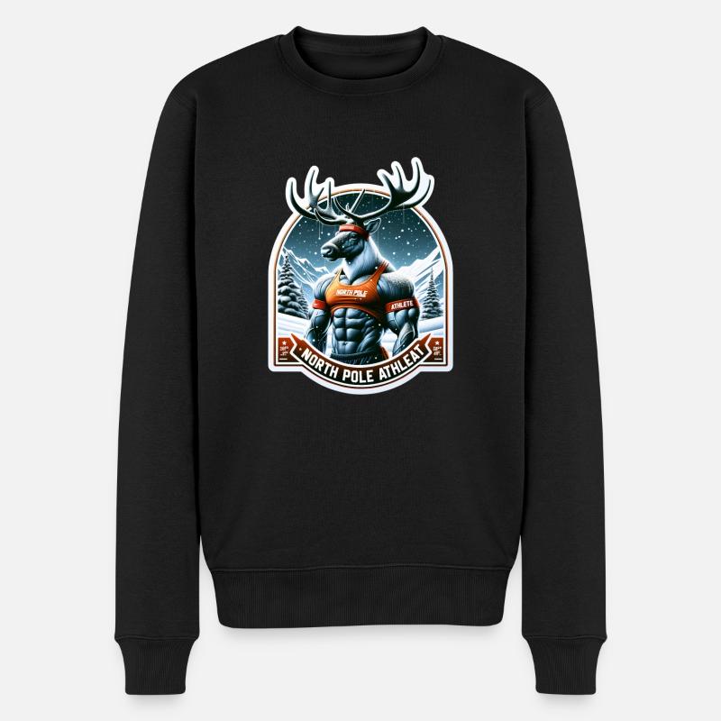 North Pole Athlete - Männer Premium Bio Pullover - Schwarz