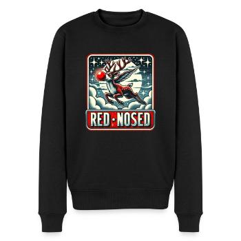 Retro-rotnasenflug - Männer Premium Bio Pullover - Schwarz - Vorne - Nico (187cm)