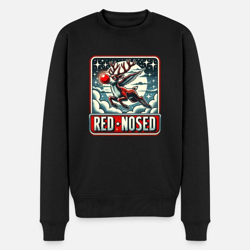 Vol rétro nez rouge - Pull Premium bio Homme - noir