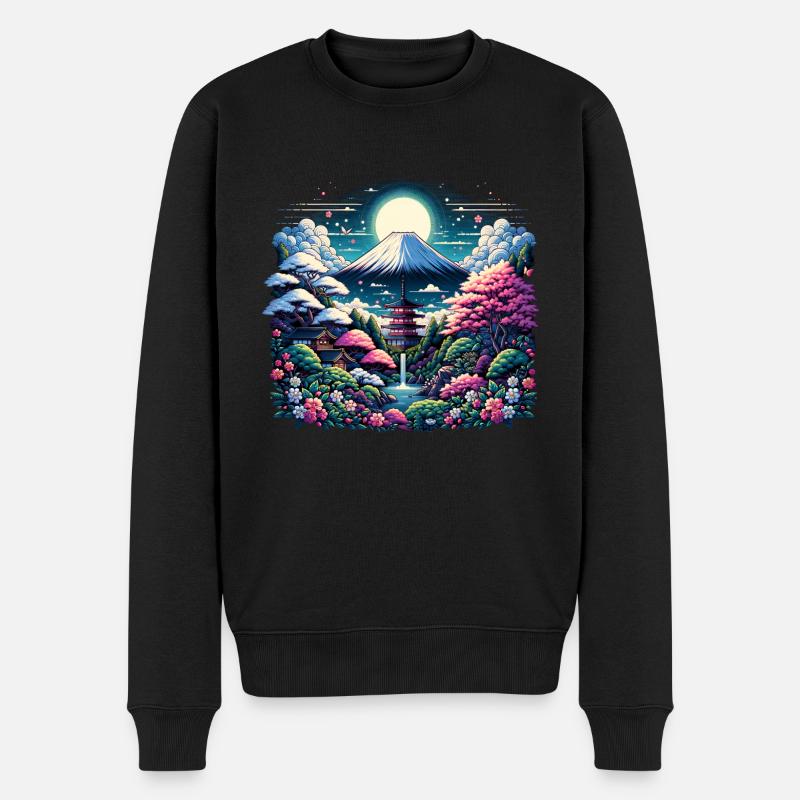 Sanctuaire du Mont Fuji - Pull Premium bio Homme - noir