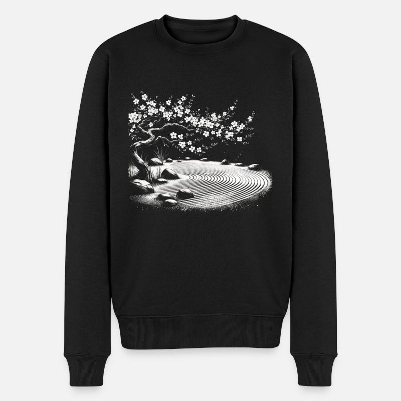 Zen-garten-erleuchtung - Männer Premium Bio Pullover - Schwarz