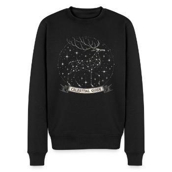 Kosmische Rentierkonstellation - Männer Premium Bio Pullover - Schwarz - Vorne - Nico (187cm)