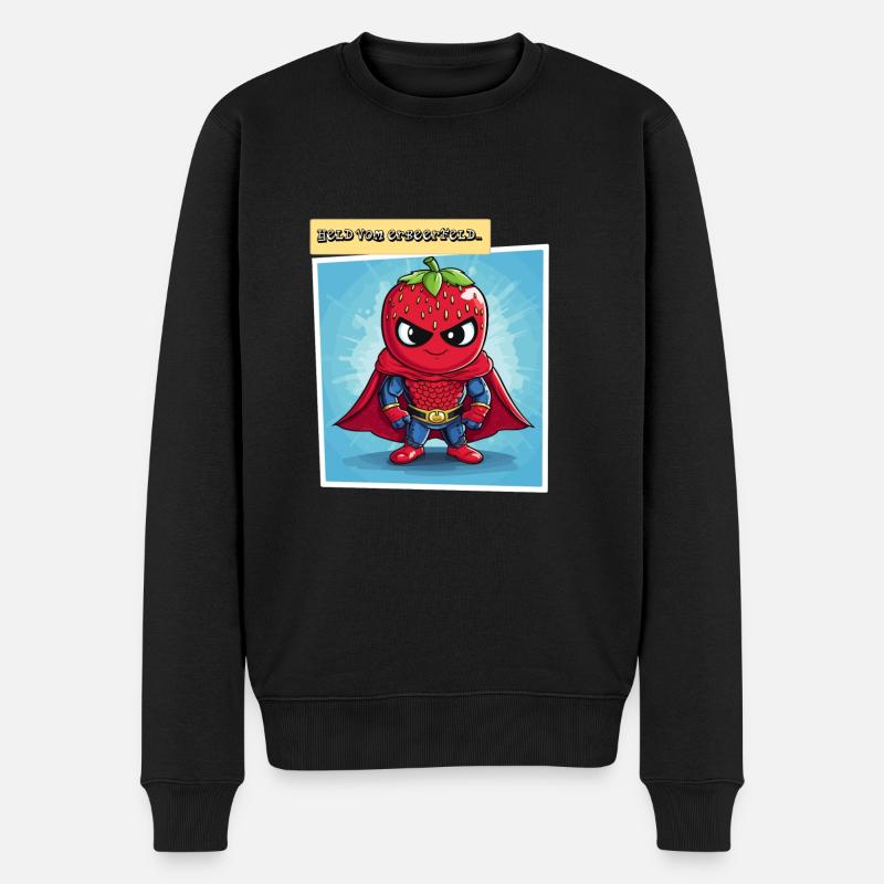 Held vom Erbeerfeld - Männer Premium Bio Pullover - Schwarz
