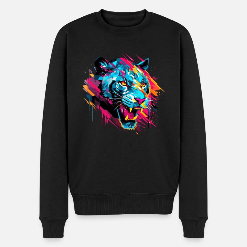 Panther Tier Freiheit Welt Wildtiere Zusammenfassung - Männer Premium Bio Pullover - Schwarz