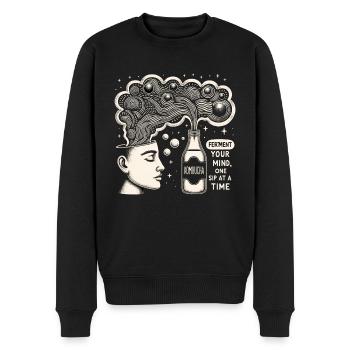 État d’ fermenté 2 - Pull Premium bio Homme - noir - Devant - Nico (187cm)