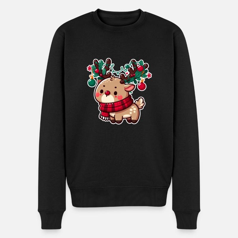 Doux renne de Noël - Pull Premium bio Homme - noir