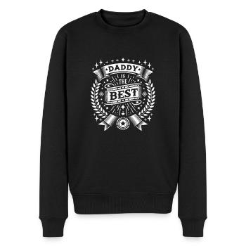Abzeichen „bester Papa Aller Zeiten“ - Männer Premium Bio Pullover - Schwarz - Vorne - Nico (187cm)