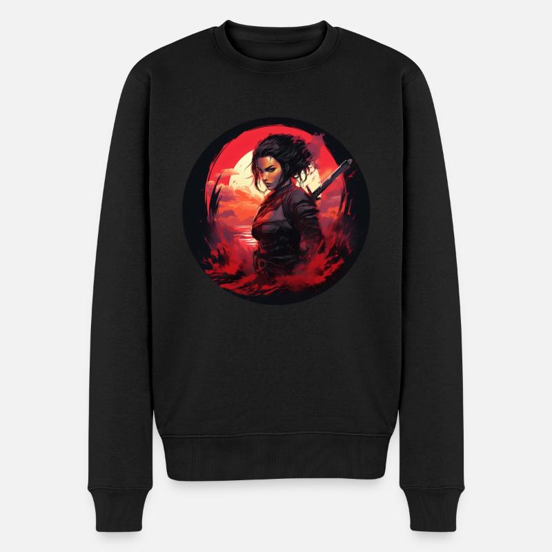 Legendäre Kämpferin - Männer Premium Bio Pullover - Schwarz