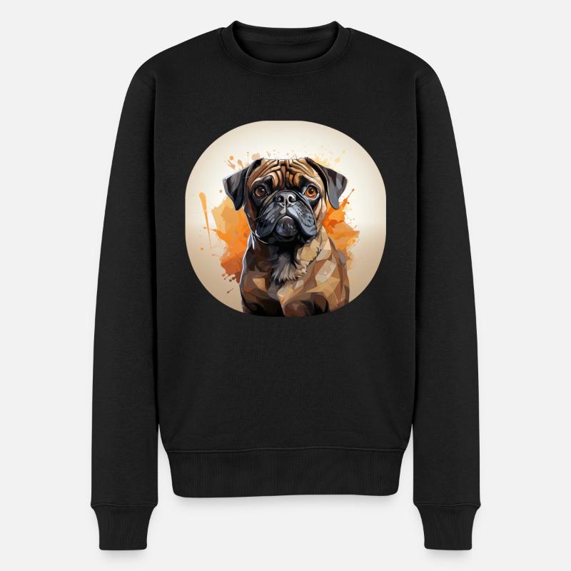 Portrait de carlin - Pull Premium bio Homme - noir