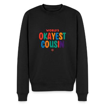 „Okayest Cousin“ Mit Einer Wendung - Männer Premium Bio Pullover - Schwarz - Vorne - Nico (187cm)