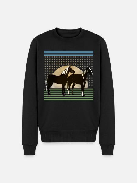 Horses - Men's Premium Organic Jumper - black