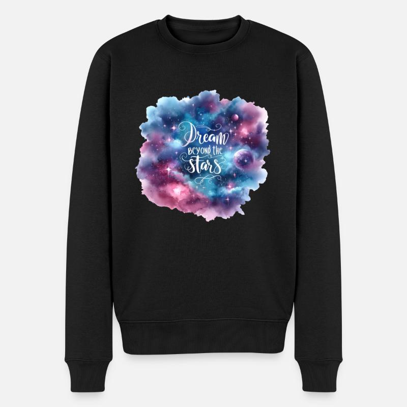 Dream Beyond the Stars - Männer Premium Bio Pullover - Schwarz