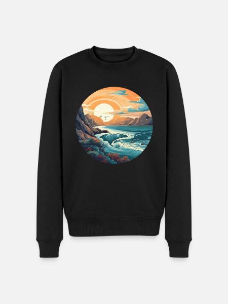 Rock beach - Men's Premium Organic Jumper - black