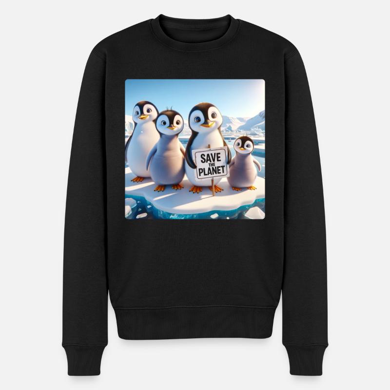 Famille de pingouins - Pull Premium bio Homme - noir