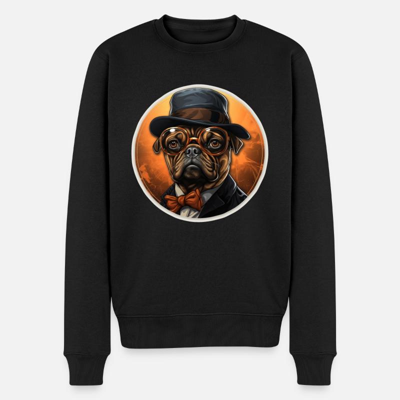 Carlin couleurs vintage et smoking - Pull Premium bio Homme - noir
