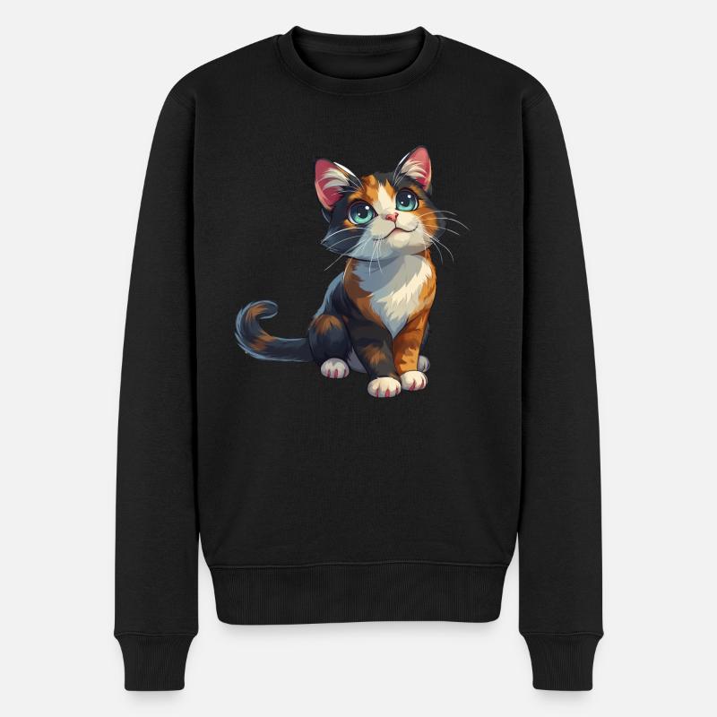 Niedliches Katzenbaby - Männer Premium Bio Pullover - Schwarz