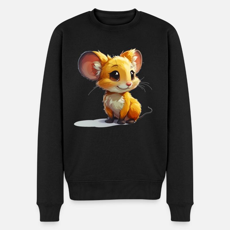 niedliche Maus - Männer Premium Bio Pullover - Schwarz