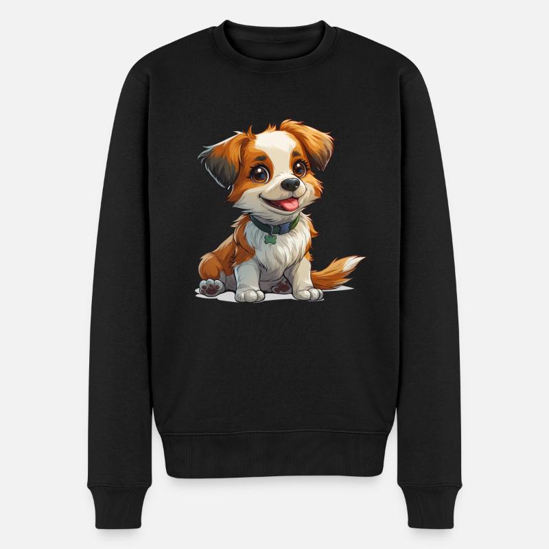 Mignon petit chien - Pull Premium bio Homme - noir