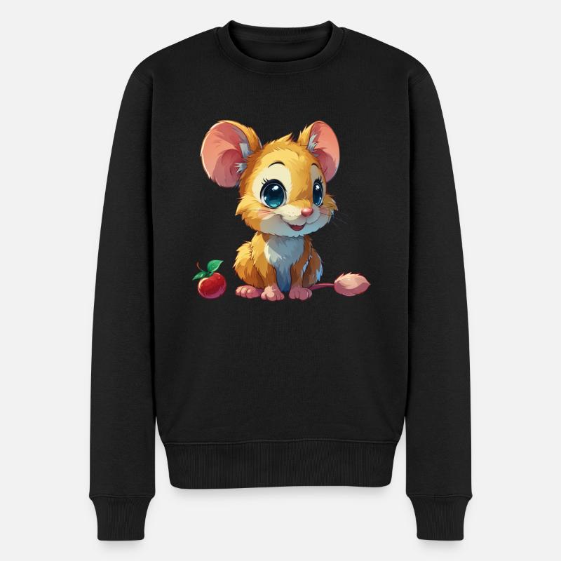 niedliche Maus - Männer Premium Bio Pullover - Schwarz